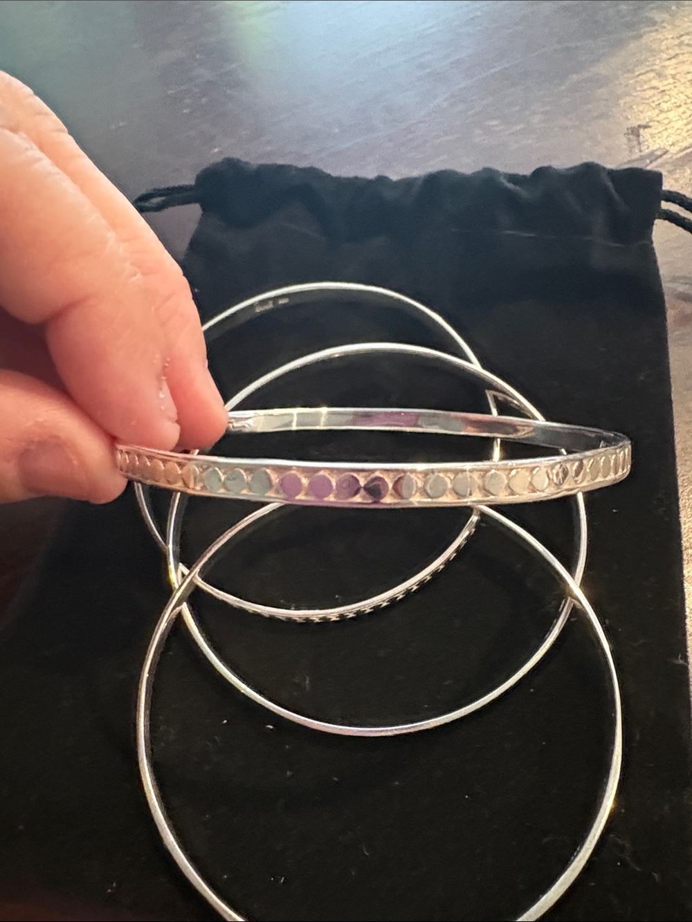 Anna Beck 4 silver bangles